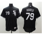 Men Chicago White Sox #79 Jose Abreu Majestic Black Flexbase Authentic Collection Player Jersey