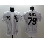 Men Chicago White Sox #79 Jose Abreu Majestic White Flexbase Authentic Collection Player Jersey