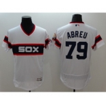 Men Chicago White Sox #79 Jose Abreu Majestic white Flexbase Authentic Collection Player Jersey