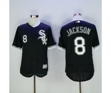 Men Chicago White Sox #8 Bo Jackson Majestic Black Flexbase Authentic Collection Player Jersey