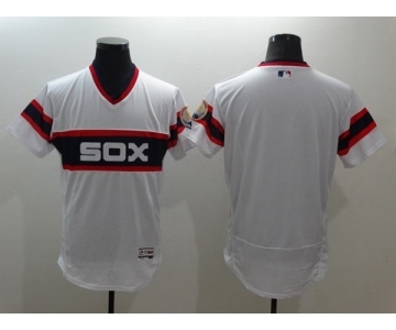 Men Chicago White Sox Blank Majestic white Flexbase Authentic Cooperstown Jersey