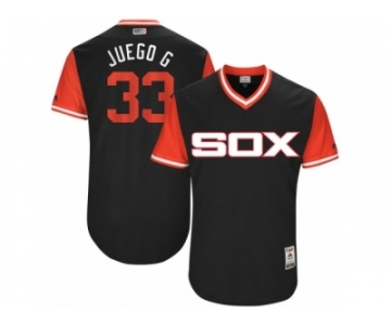 Men's 2017 Little League World Series White Sox #33 James Shields Juego G Black Jersey