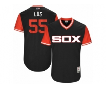 Men's 2017 Little League World Series White Sox #55 Carlos Rodon Los Black Jersey