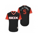 Men's 2017 Little League World Series White Sox Yolmer Sanchez #5 El Del Penonal Black Jersey