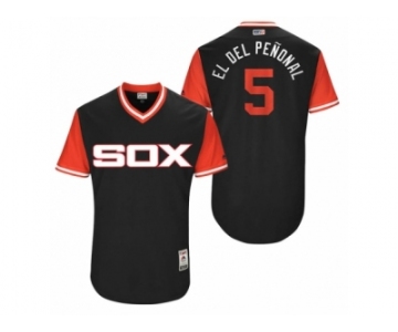 Men's 2017 Little League World Series White Sox Yolmer Sanchez #5 El Del Penonal Black Jersey