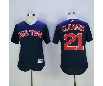 Men's Boston Red Sox #21 Roger Clemens Majestic Navy blue Flexbase Authentic Collection Player Jersey