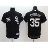 Men's Chicago White Sox #35 Frank Thomas Majestic Black Flexbase Authentic Collection Player Jersey