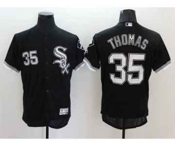 Men's Chicago White Sox #35 Frank Thomas Majestic Black Flexbase Authentic Collection Player Jersey