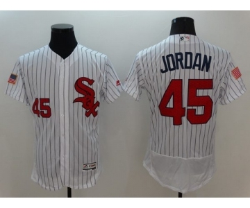 Men's Chicago White Sox #45 Michael Jordan Majestic White Fashion Stars & Stripes Flex Base Player Jersey