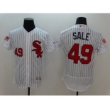 Men's Chicago White Sox #49 Chris Sale Majestic White Fashion Stars & Stripes Flex Base Player Jersey