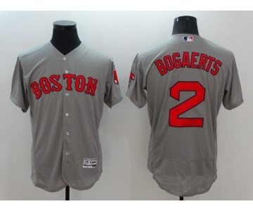 Men's Majestic Boston Red Sox #2 Xander Bogaerts Grey Flexbase Authentic Collection MLB Jersey