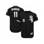 Men's Majestic Chicago White Sox #11 Luis Aparicio Black Flexbase Authentic Collection MLB Jersey