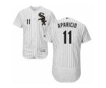 Men's Majestic Chicago White Sox #11 Luis Aparicio White Black Flexbase Authentic Collection MLB Jersey