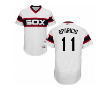 Men's Majestic Chicago White Sox #11 Luis Aparicio White Flexbase Authentic Collection MLB Jersey