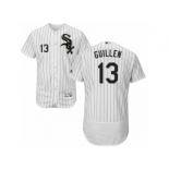 Men's Majestic Chicago White Sox #13 Ozzie Guillen White Black Flexbase Authentic Collection MLB Jersey