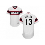 Men's Majestic Chicago White Sox #13 Ozzie Guillen White Flexbase Authentic Collection MLB Jersey