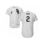 Men's Majestic Chicago White Sox #2 Nellie Fox White Black Flexbase Authentic Collection MLB Jersey