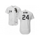 Men's Majestic Chicago White Sox #24 Early Wynn White Black Flexbase Authentic Collection MLB Jersey