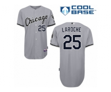 Men's Majestic Chicago White Sox #25 Adam LaRoche Authentic Grey Road Cool Base MLB Jersey