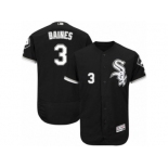 Men's Majestic Chicago White Sox #3 Harold Baines Black Flexbase Authentic Collection MLB Jersey