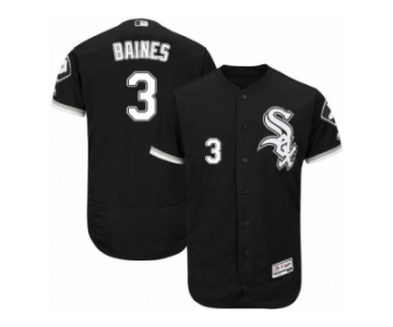 Men's Majestic Chicago White Sox #3 Harold Baines Black Flexbase Authentic Collection MLB Jersey