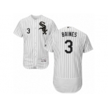 Men's Majestic Chicago White Sox #3 Harold Baines White Black Flexbase Authentic Collection MLB Jersey