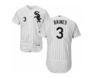 Men's Majestic Chicago White Sox #3 Harold Baines White Black Flexbase Authentic Collection MLB Jersey