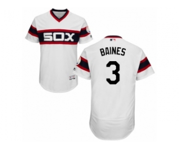 Men's Majestic Chicago White Sox #3 Harold Baines White Flexbase Authentic Collection MLB Jersey