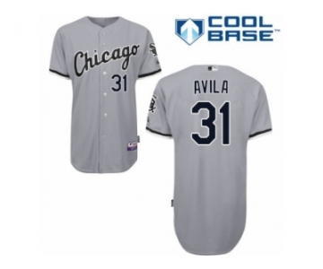 Men's Majestic Chicago White Sox #31 Alex Avila Replica Grey Road Cool Base MLB Jersey