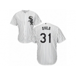 Men's Majestic Chicago White Sox #31 Alex Avila Replica White Home Cool Base MLB Jersey