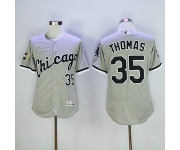 Men's Majestic Chicago White Sox #35 Frank Thomas Grey Flexbase Authentic Collection MLB Jersey