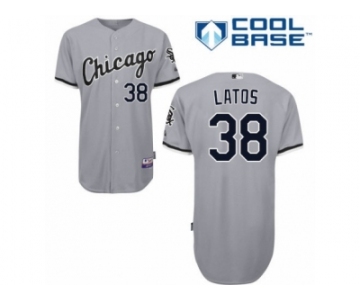 Men's Majestic Chicago White Sox #38 Mat Latos Authentic Grey Road Cool Base MLB Jersey