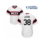 Men's Majestic Chicago White Sox #38 Mat Latos Authentic White 2013 Alternate Home Cool Base MLB Jersey