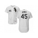 Men's Majestic Chicago White Sox #45 Bobby Jenks White Black Flexbase Authentic Collection MLB Jersey