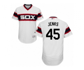 Men's Majestic Chicago White Sox #45 Bobby Jenks White Flexbase Authentic Collection MLB Jersey