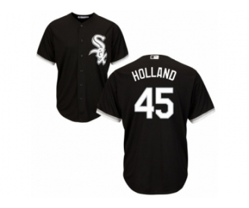 Men's Majestic Chicago White Sox #45 Derek Holland Replica Black Alternate Home Cool Base MLB Jersey