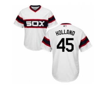 Men's Majestic Chicago White Sox #45 Derek Holland Replica White 2013 Alternate Home Cool Base MLB Jersey