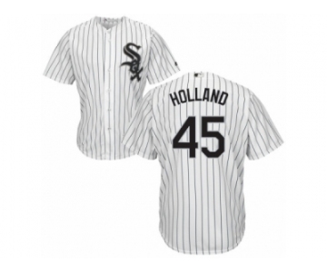 Men's Majestic Chicago White Sox #45 Derek Holland Replica White Home Cool Base MLB Jersey