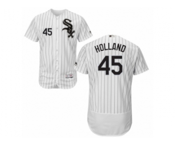 Men's Majestic Chicago White Sox #45 Derek Holland White Black Flexbase Authentic Collection MLB Jersey