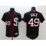 Men's Majestic Chicago White Sox #49 Chris Sale Black&Red Flexbase Authentic Collection MLB Jersey