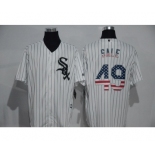 Men's Majestic Chicago White Sox #49 Chris Sale White USA Flag Fashion MLB Jersey