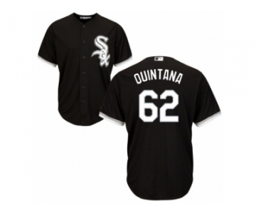 Men's Majestic Chicago White Sox #62 Jose Quintana Authentic Black Alternate Home Cool Base MLB Jersey