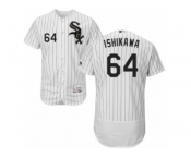 Men's Majestic Chicago White Sox #64 Travis Ishikawa White Black Flexbase Authentic Collection MLB Jersey