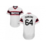 Men's Majestic Chicago White Sox #64 Travis Ishikawa White Flexbase Authentic Collection MLB Jersey