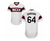 Men's Majestic Chicago White Sox #64 Travis Ishikawa White Flexbase Authentic Collection MLB Jersey