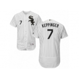 Men's Majestic Chicago White Sox #7 Jeff Keppinger White Black Flexbase Authentic Collection MLB Jersey