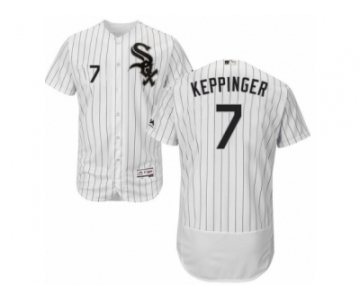 Men's Majestic Chicago White Sox #7 Jeff Keppinger White Black Flexbase Authentic Collection MLB Jersey