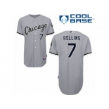 Men's Majestic Chicago White Sox #7 Jimmy Rollins Replica Grey Road Cool Base MLB Jersey