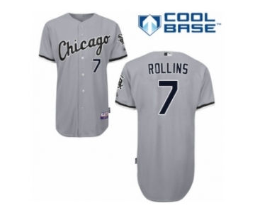 Men's Majestic Chicago White Sox #7 Jimmy Rollins Replica Grey Road Cool Base MLB Jersey