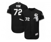 Men's Majestic Chicago White Sox #72 Carlton Fisk Black Flexbase Authentic Collection MLB Jersey